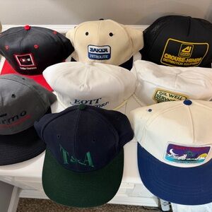Vintage Logo Baseball Hats - Navy, White, Black, Cream Set